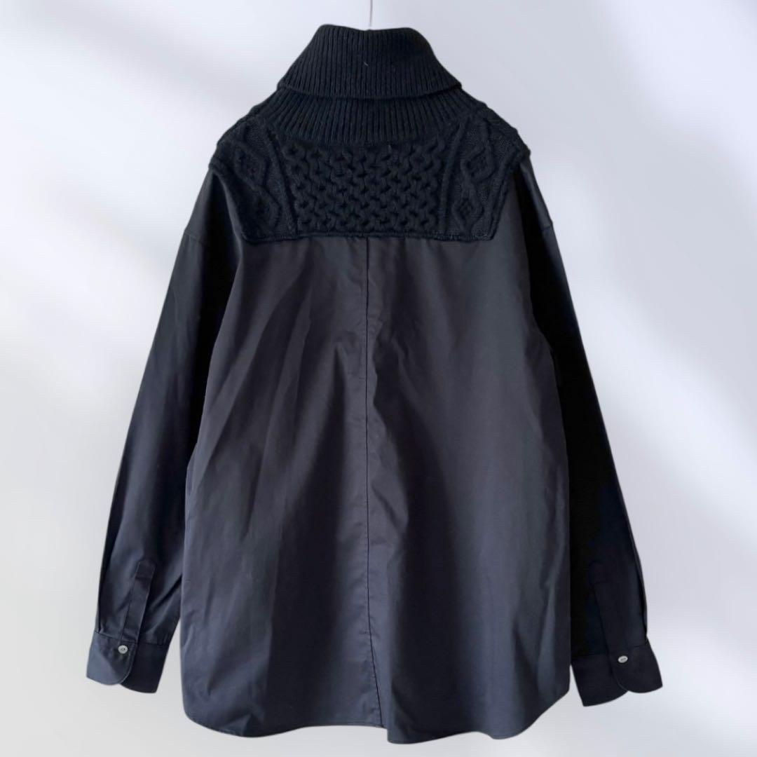 BEARDSLEY ビアズリー ニットコンビシャツ ブラウス プルオーバー 黒