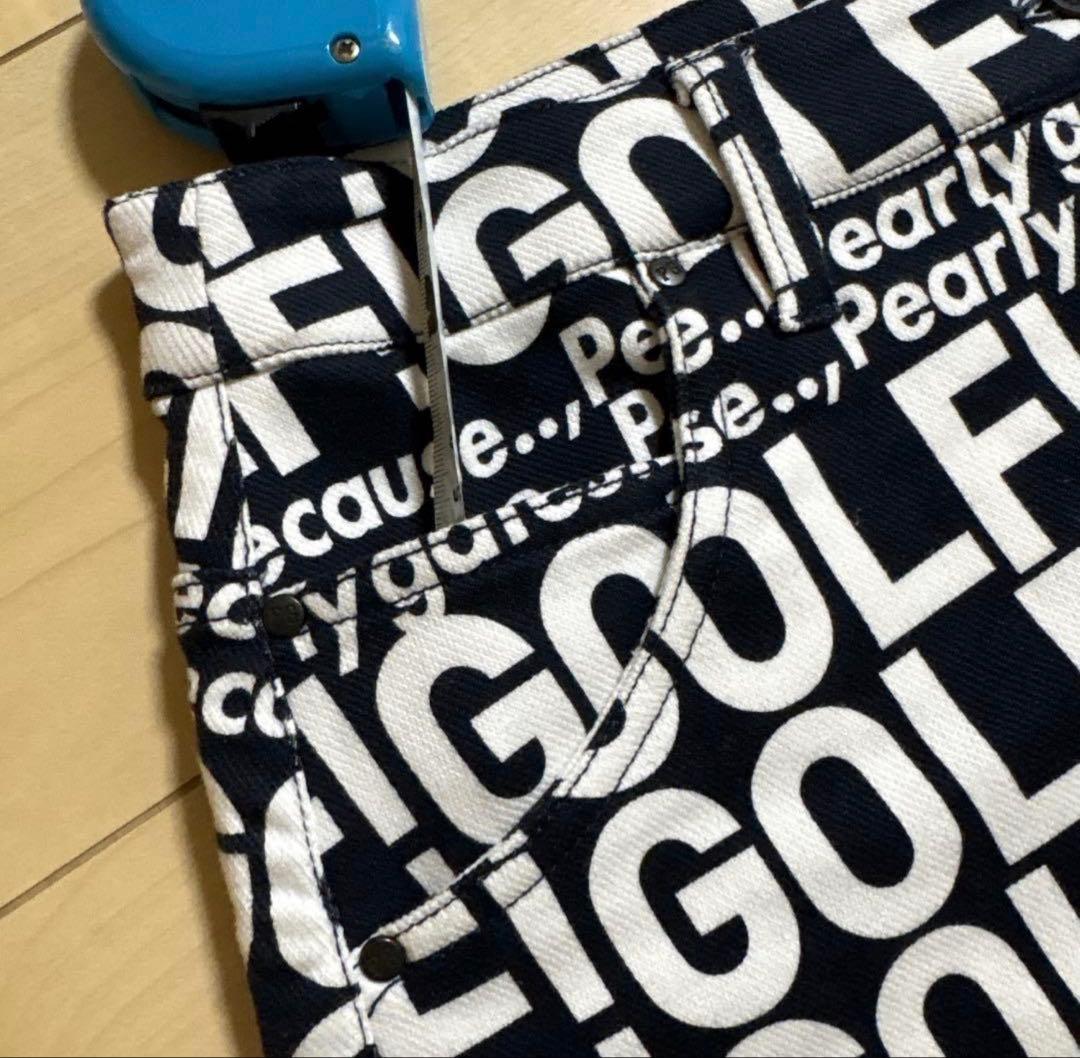 PEARLY GATES ロゴプリントスカート 黒✖️白　0 オマケ付き