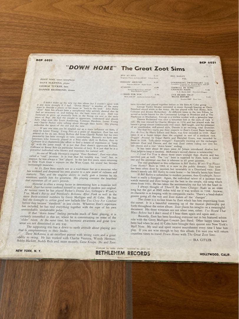 その他 Zoot Sims Down 