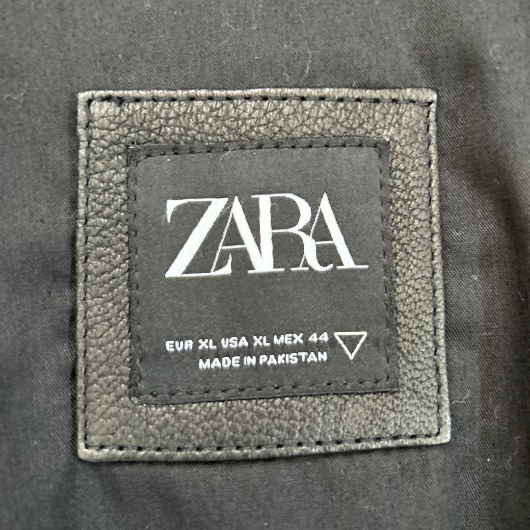 ZARA メンズ 黒 レザージャケット XL 美品