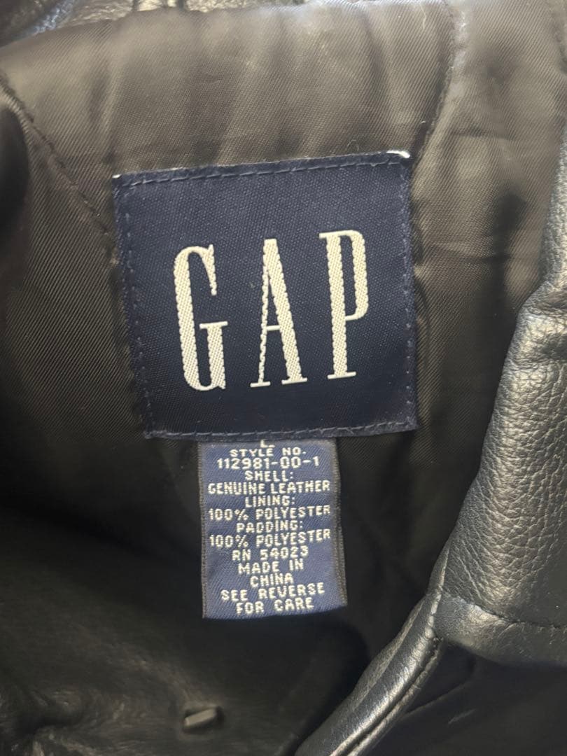 90’s GAP レザー　カーコート　L