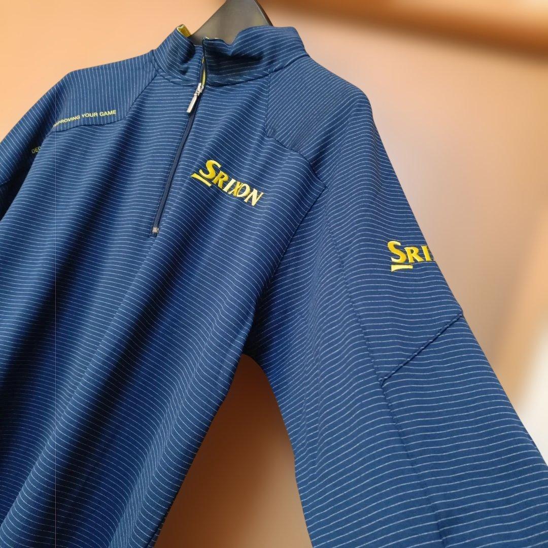 未使用 SRIXON ボーダー柄ハーフジップ・タートル薄手セーター2点セットLL