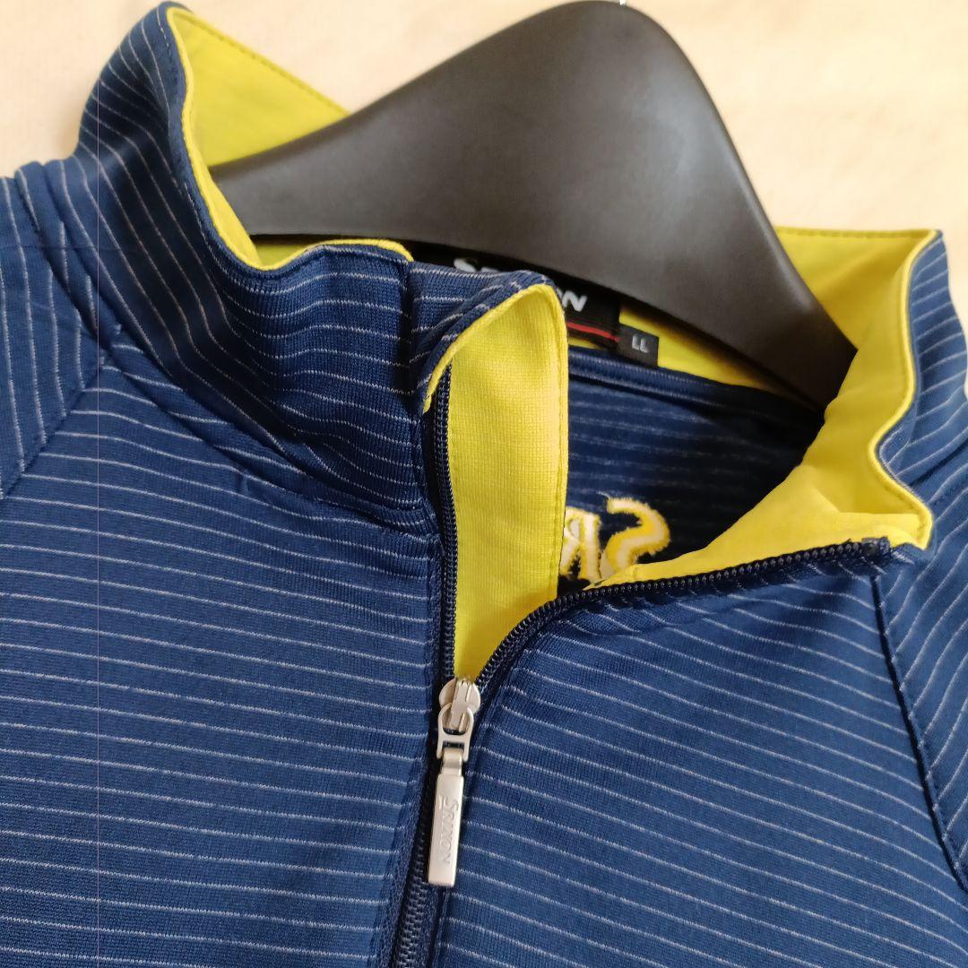 未使用 SRIXON ボーダー柄ハーフジップ・タートル薄手セーター2点セットLL