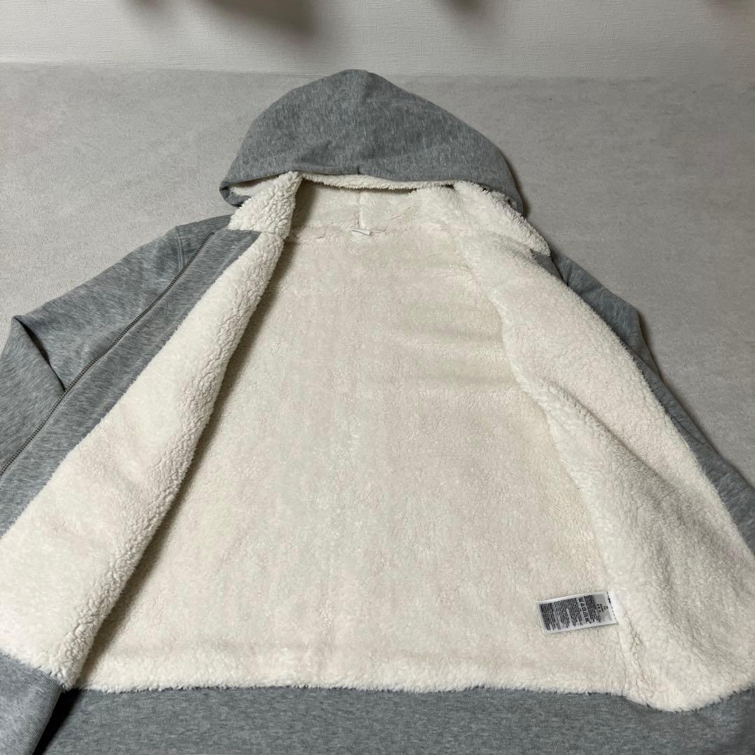 ま*ん様 超美品★GAP パーカー XL裏ボア シルバーロゴ＆グレー