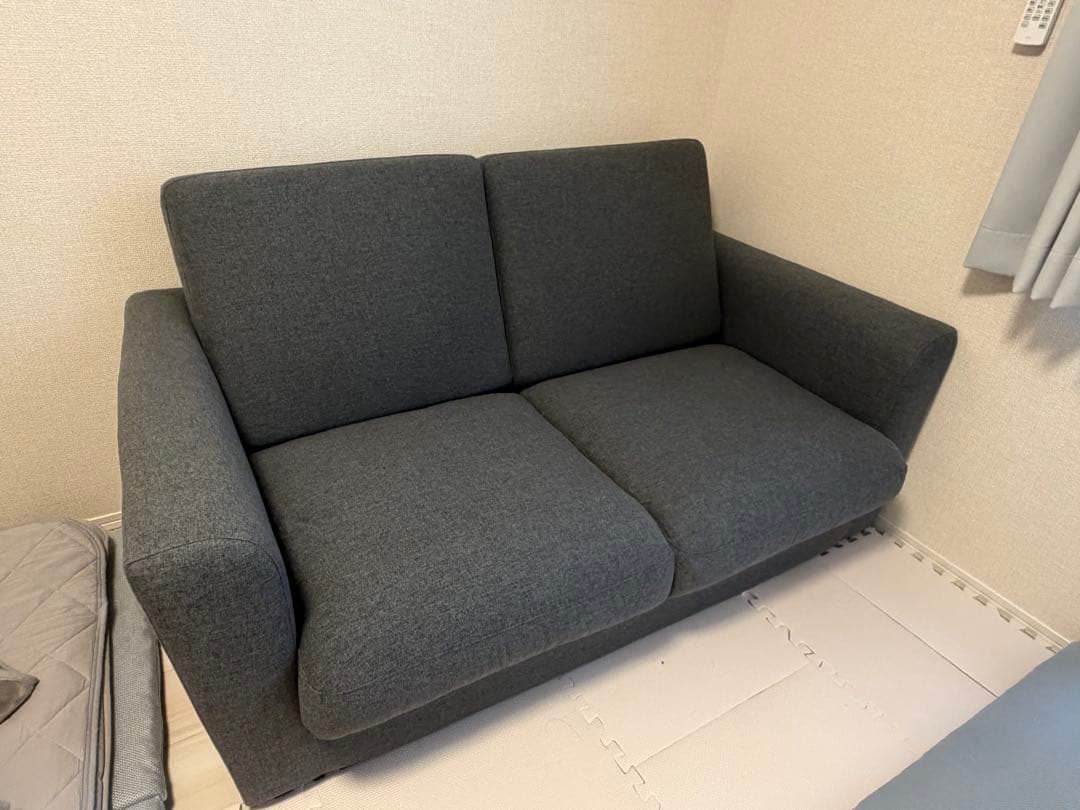 コンパクトにくつろげるソファベッド (フォワード GY) 2人掛け