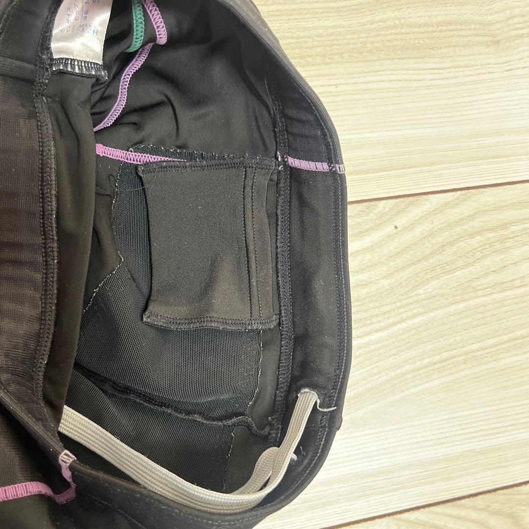 【美品】CWX フィットネス用タイツ 黒 ストライプ