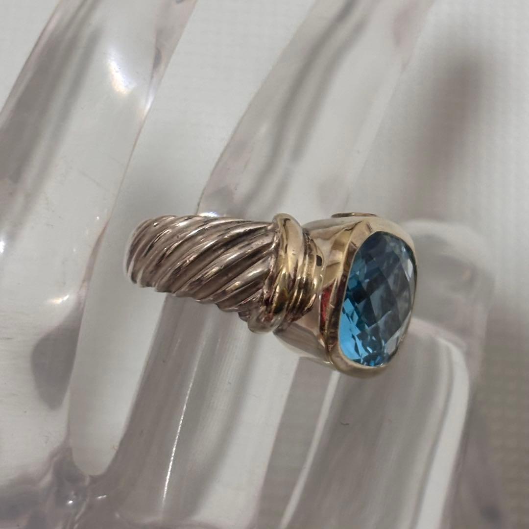 DAVID YURMAN シルバー 925 14金585刻印14号　天然石